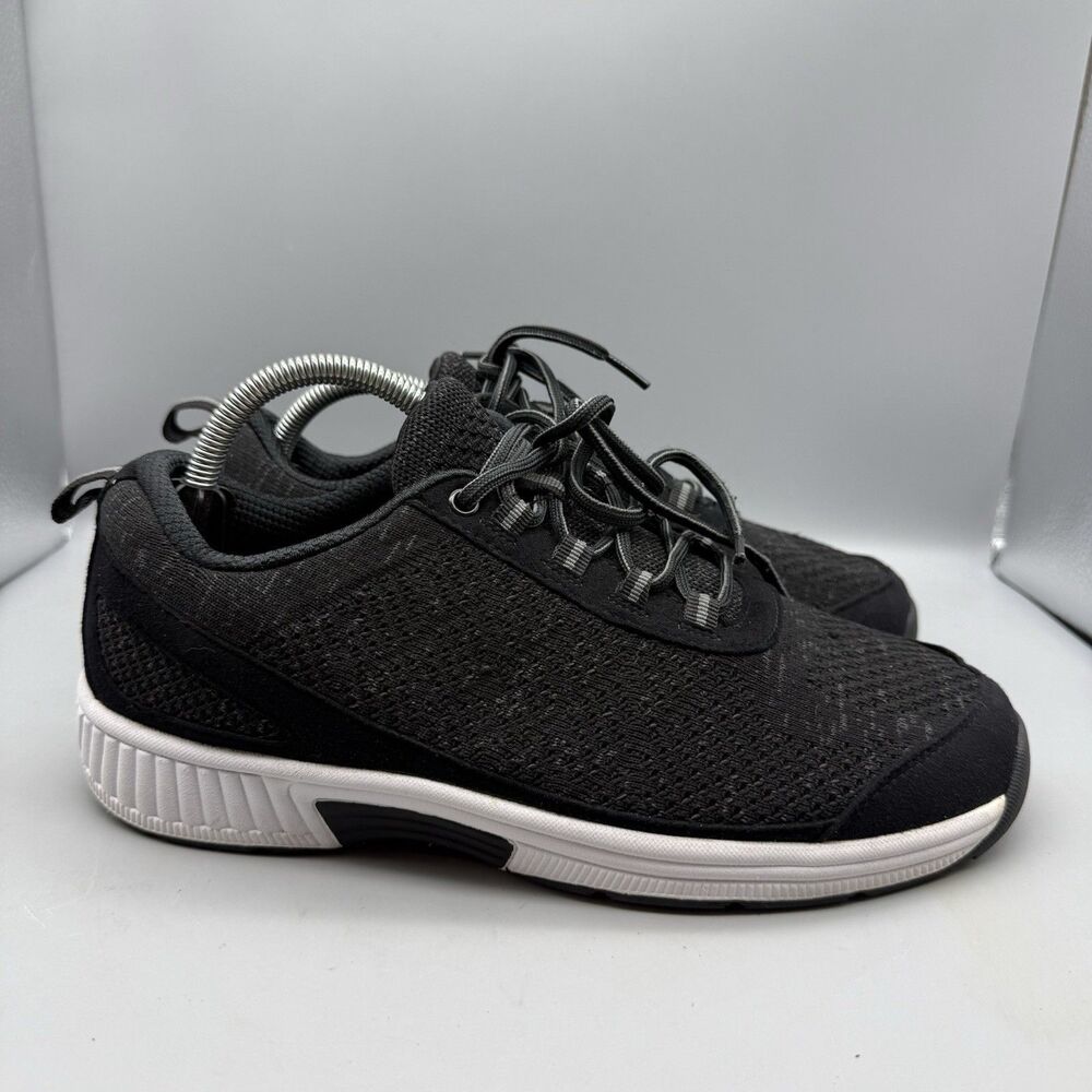 Orthofeet Lava 619 Knit Diabetic Orthopedic Shoes Black Mens US Size 8.5 2E Wide